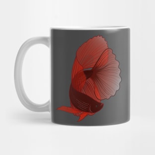 Dark Red Betta Fish Mug